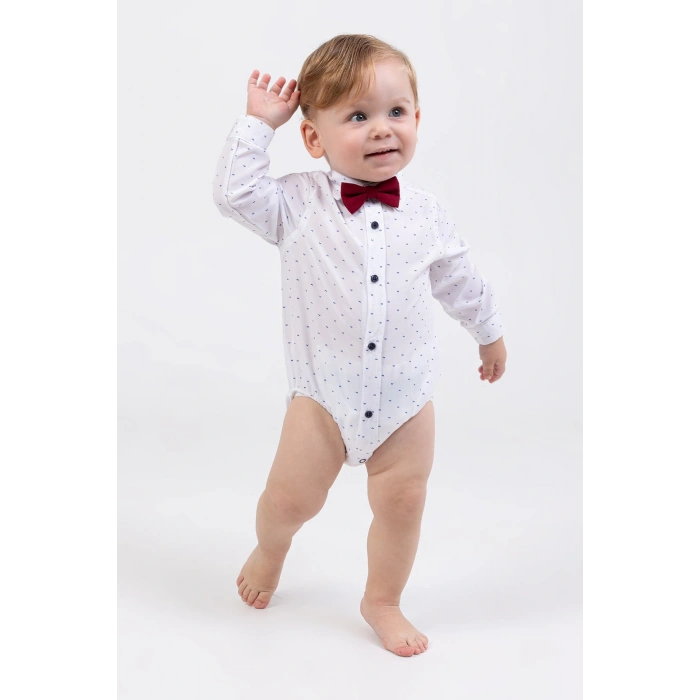 Yaprak Desenli Salopetli 4lü Erkek Çocuk Zıbın Takım