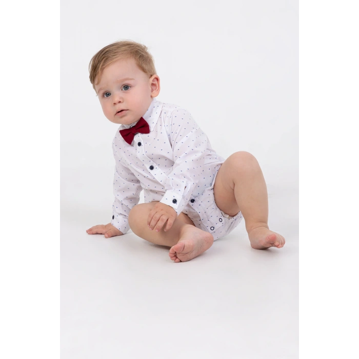 Yaprak Desenli Salopetli 4lü Erkek Çocuk Zıbın Takım