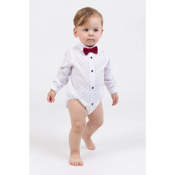 Yaprak Desenli Salopetli 4lü Erkek Çocuk Zıbın Takım