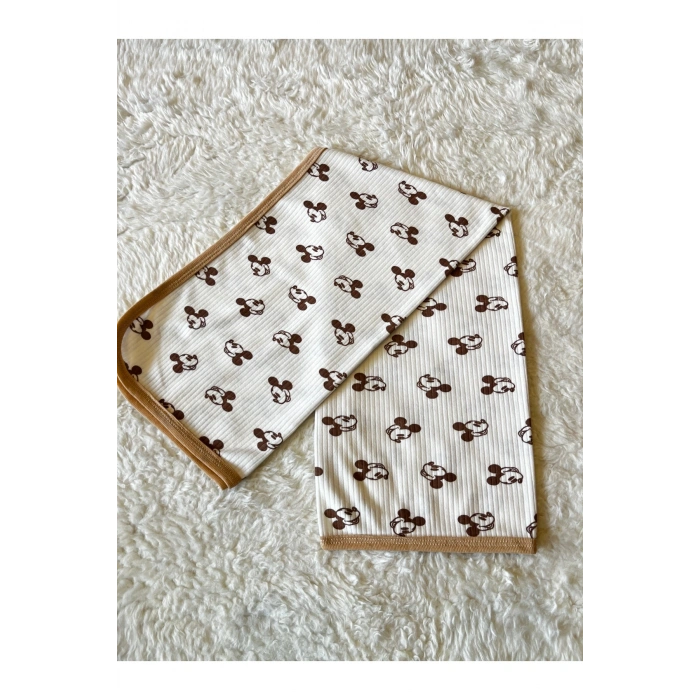 Fitilli Tek Katlı Mickey Mouse Bebek Kundak Battaniye