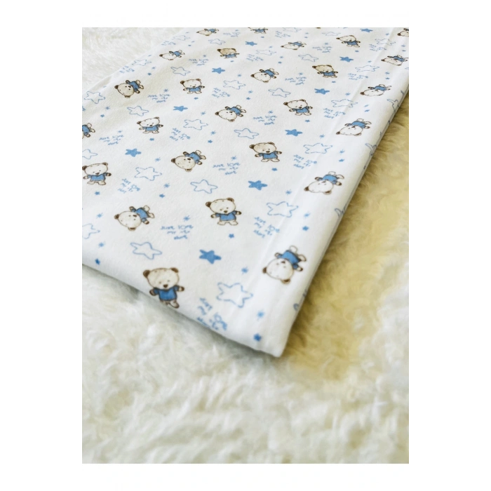 Çift Katlı Erkek Bebek Kundak Battaniye Not: Ürün Çift Kumaş Birleştirilip Dikilmiştir