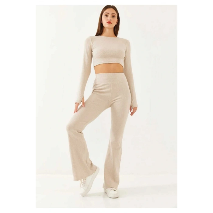 Kadın Raporlu İspanyol Paça Alt-Üst Takım