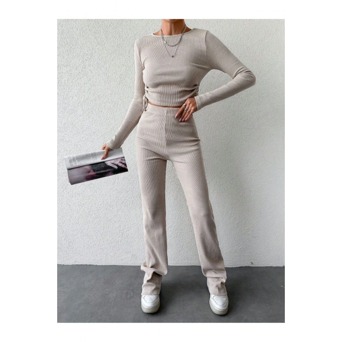 Kadın Raporlu İspanyol Paça Alt-Üst Takım