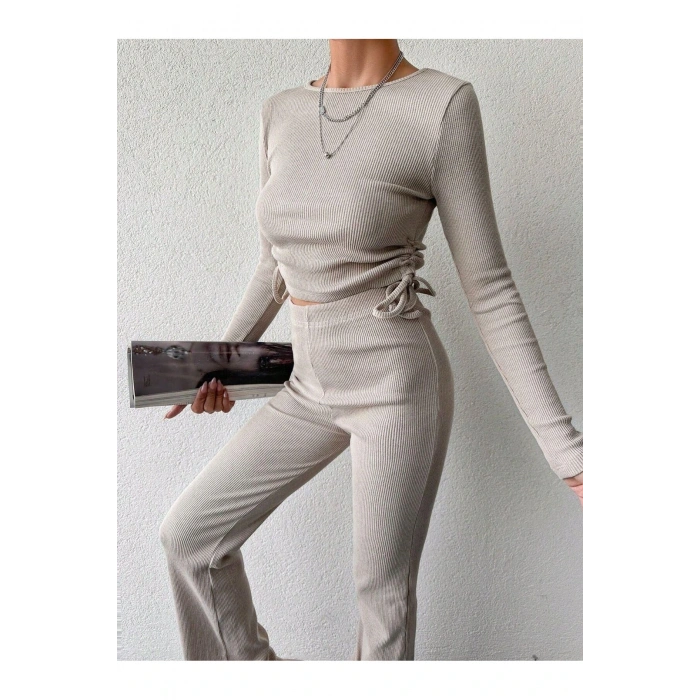 Kadın Raporlu İspanyol Paça Alt-Üst Takım