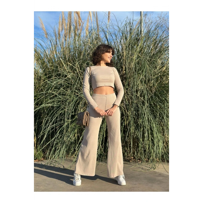 Kadın Raporlu İspanyol Paça Alt-Üst Takım