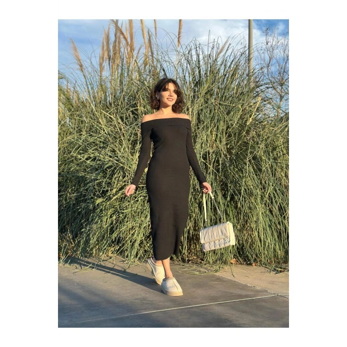 Madonna Yaka Triko Elbise