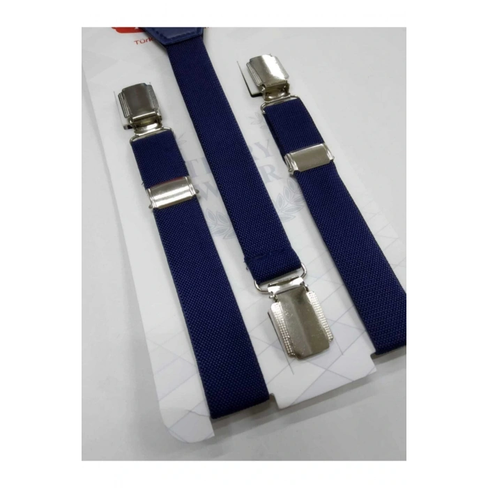 Metal Uçlu Ayarlanabilir Çocuk Pantolon Askısı Lacivert