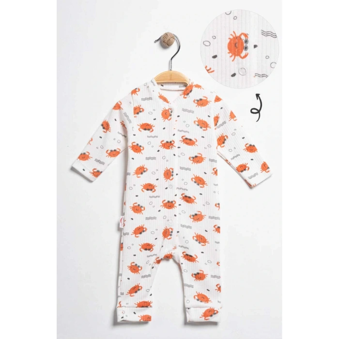 Yenidoğan -Bebek    Desenli Tulum Takımı