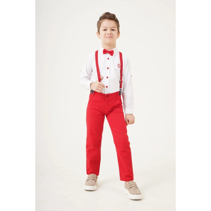 Erkek Çocuk /askılı Ve Papyonlu/ Gömlek Pantolon /erkek Çocuk Takım