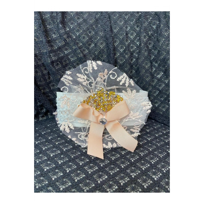 Bebek Bandana 0-24 Ay İşlemeli Dantelli Tasarım