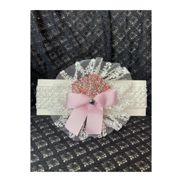 Bebek Bandana 0-24 Ay İşlemeli Dantelli Tasarım