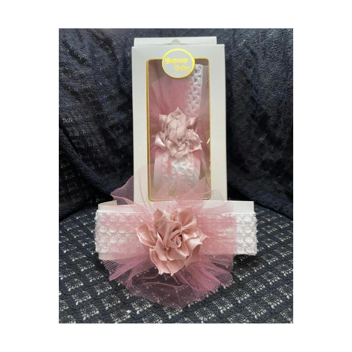 Bebek Bandana 0-24 Ay İşlemeli Dantelli Tasarım