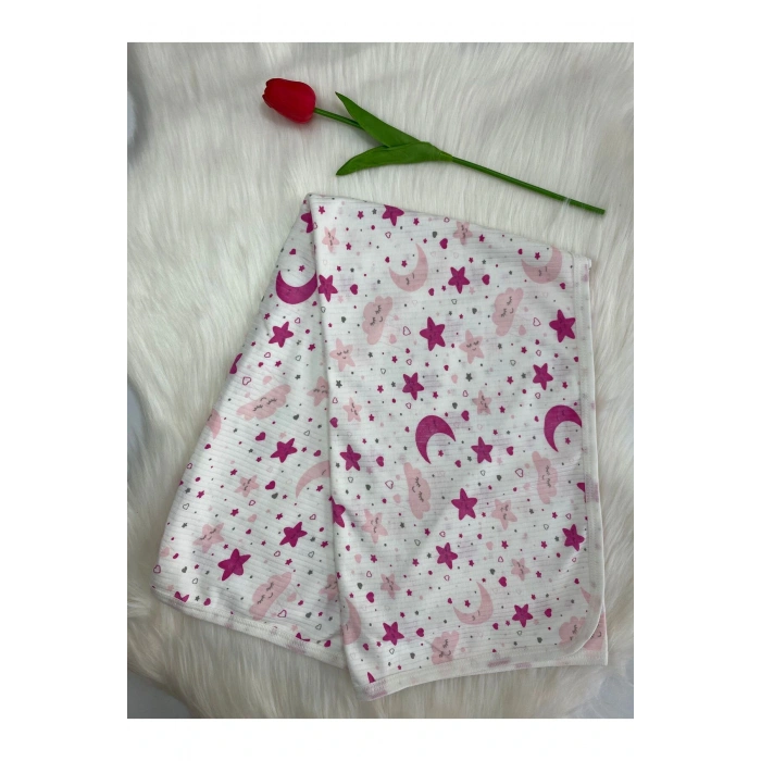 Fitilli Desenli Tek Katlı Bebek Battaniyesi