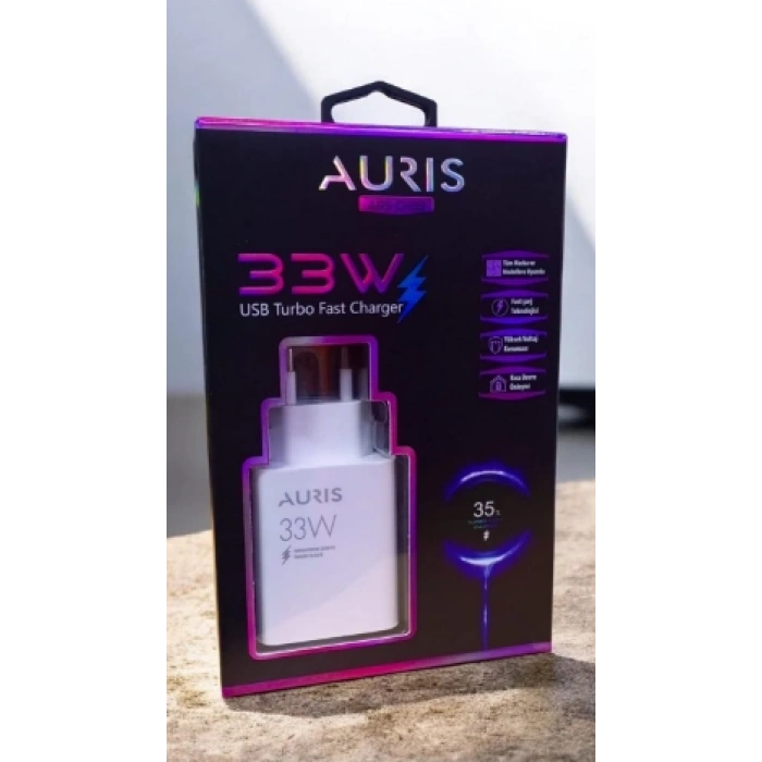 33W AURIS-CH33 USB Turbo Fast Charger / Tüm Marka ve Modellere Uyumlu ADAPTÖR