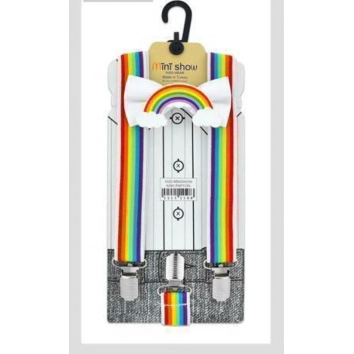 Askı Papyon Desenli Takım 1-10 Yaş