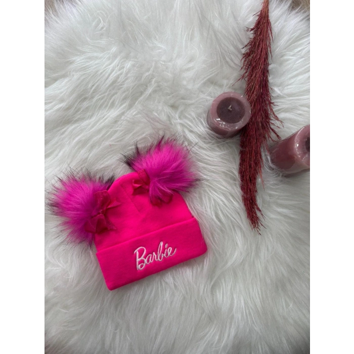 BARBİE FİYONKLU ÇİFT PONPON BERE 2/8 YAŞ