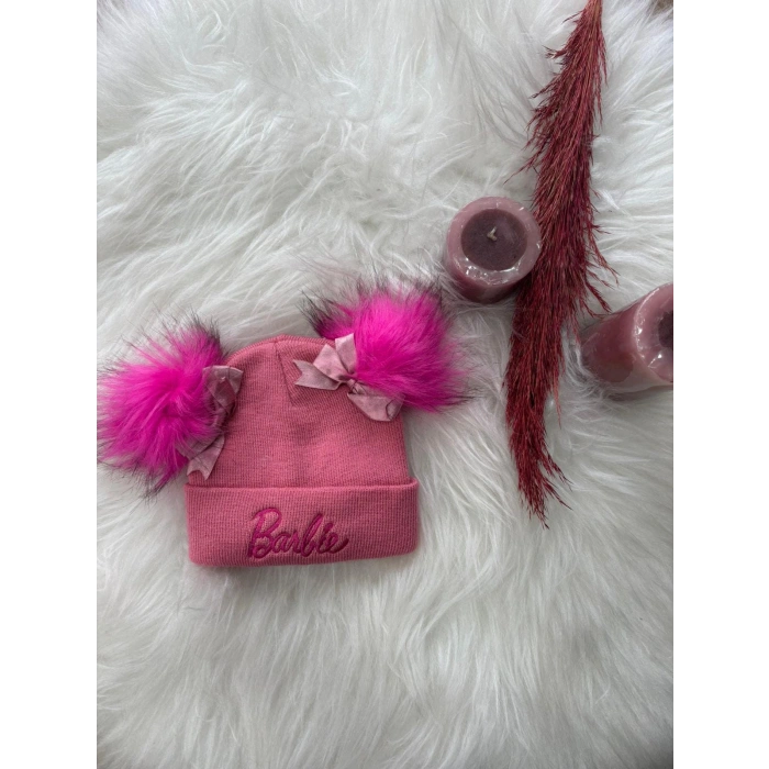 BARBİE FİYONKLU ÇİFT PONPON BERE 2/8 YAŞ