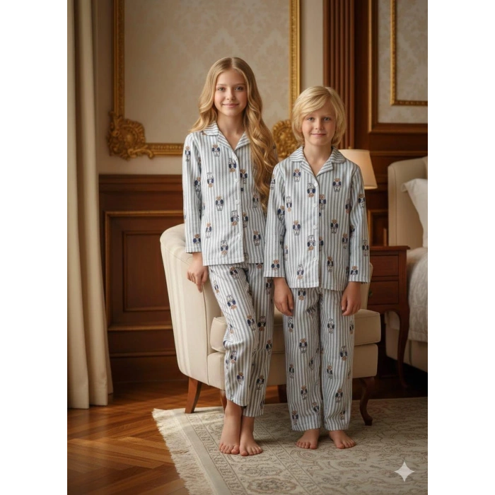 Çocuk  Çizgili Pijama Takımı
