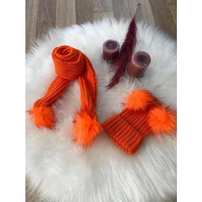 Kız Çocuk Bere Atkı Takım Standart Ölçü 2/8 YAŞ Uyumlu