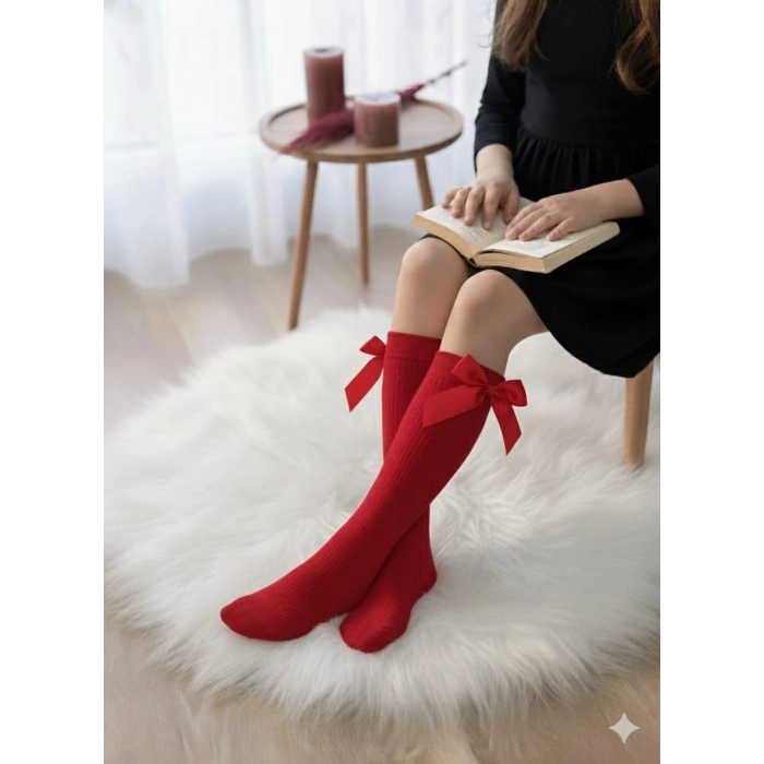 KIZ ÇOCUK FİYONKLU DİZALTI ÇORAP 3LÜ 1/5 YAŞ