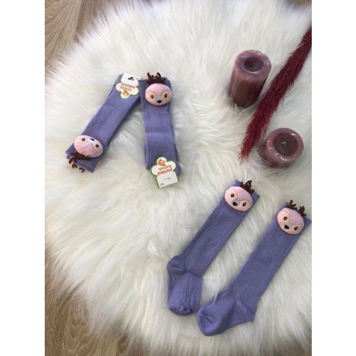 KIZ ÇOCUK HAYVAN FİGÜRLÜ DİZALTI ÇORAP 3LÜ 1/5 YAŞ