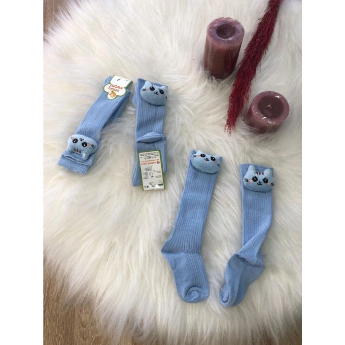 KIZ ÇOCUK HAYVAN FİGÜRLÜ DİZALTI ÇORAP 3LÜ 1/5 YAŞ