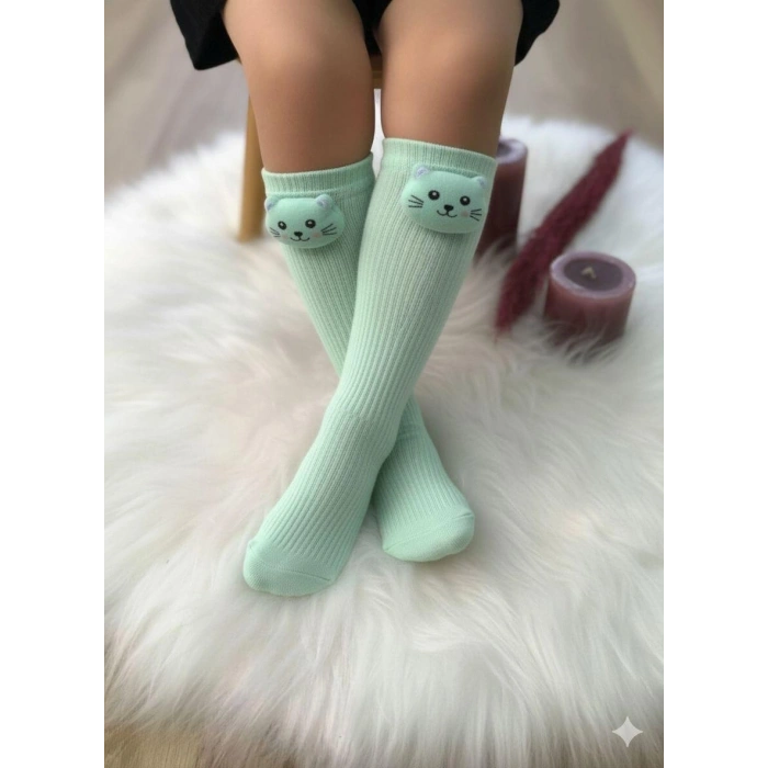 KIZ ÇOCUK HAYVAN FİGÜRLÜ DİZALTI ÇORAP 3LÜ 1/5 YAŞ