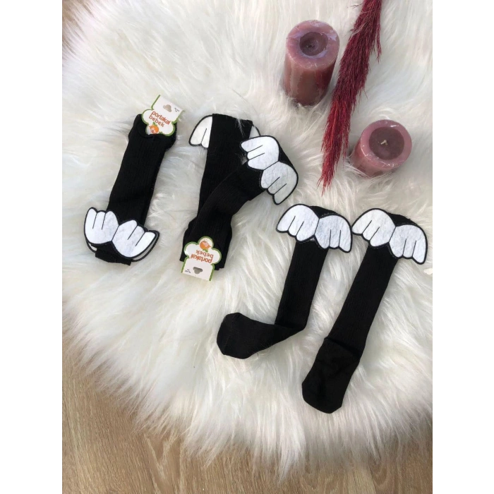 KIZ ÇOCUK MELEK KANATLI DİZALTI ÇORAP 3LÜ 1/5 YAŞ