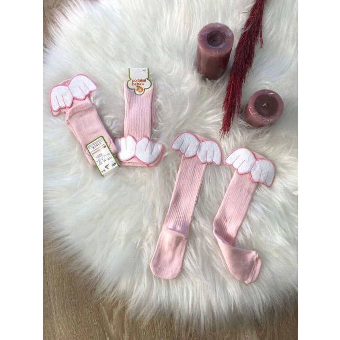 KIZ ÇOCUK MELEK KANATLI DİZALTI ÇORAP 3LÜ 1/5 YAŞ