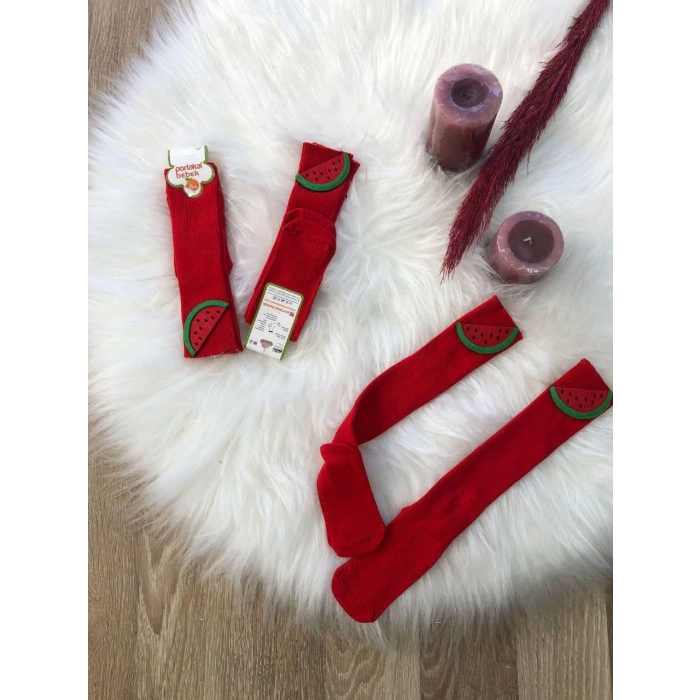 KIZ ÇOCUK MEYVELİ DİZALTI ÇORAP 3LÜ 1/5 YAŞ