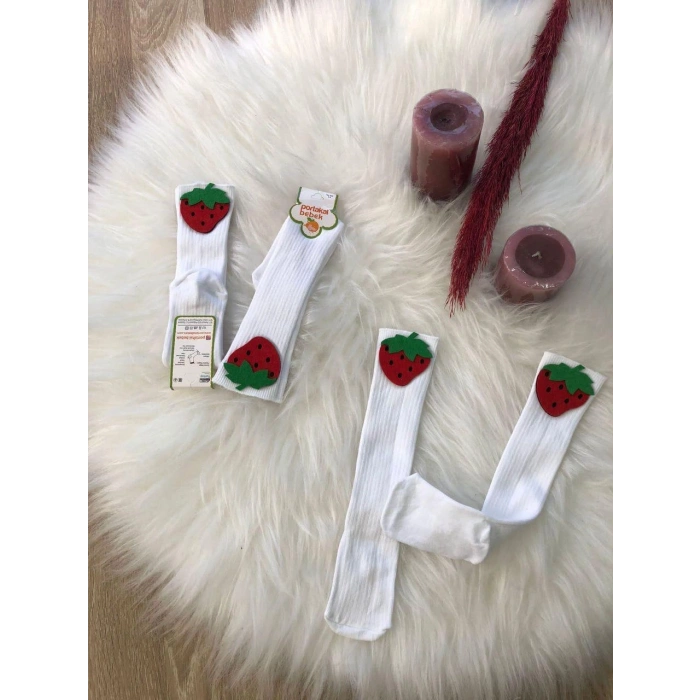 KIZ ÇOCUK MEYVELİ DİZALTI ÇORAP 3LÜ 1/5 YAŞ