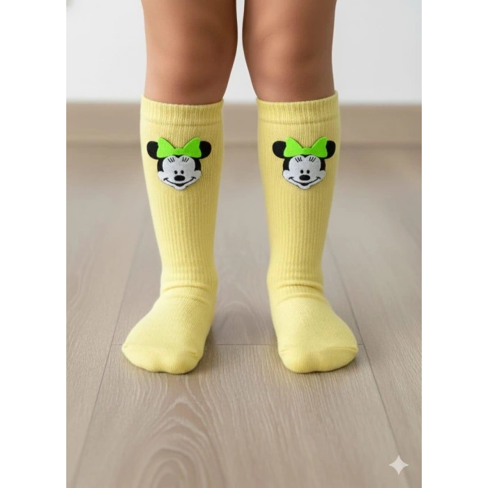 KIZ ÇOCUK MİCKEY DİZALTI ÇORAP 3LÜ 1/5 YAŞ