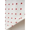 Kırmızı Kalpli Naturel Pamuklu 80x90 cm Çift Kat Bebek Battaniye