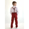 Uzun Pantolon Desenli Gömlek Erkek Çocuk Takımı Bordo