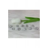 Gümüş Yuvarlak Taşlı Düğme (18boy) 11mm-10 Adet