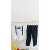ERKEK ÇOCUK LACİVERT PAPYONLU SALOPETLİ GÖMLEK PANTOLON TAKIM
