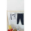 Erkek Çocuk Papyonlu Salopetli Gömlek Pantolon Takım Lacivert