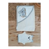 %100 Pamuklu Başlıklı Bebek Banyo Havlusu - Yumuşak & Su Emici Nakışlı Bebek Havlusu