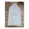 Kedi Nakışlı & Başlıklı Bebek Banyo Havlusu - Yumuşak & Su Emici Bebek Havlusu - %100 Pamuklu