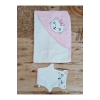 Kedi Nakışlı & Başlıklı Bebek Banyo Havlusu - Yumuşak & Su Emici Bebek Havlusu - %100 Pamuklu