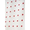 Kırmızı Kalpli Naturel Pamuklu 80x90 cm Çift Kat Bebek Battaniye