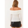 Kadın Madonna Yaka Kaşkorse Bluz