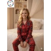 Çocuk Ekose Süet Pijama Takımı