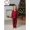 Çocuk Ekose Süet Pijama Takımı