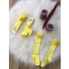 KIZ ÇOCUK PONPONLU DİZALTI ÇORAP 3LÜ 1/5 YAŞ