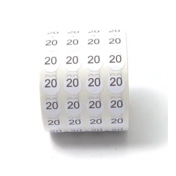 20NO Yapışkanlı Sticker Etiket Beden Etiketi (5000 ADET)