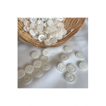 18 Boy Krem Tombul Düğme Gömlek Düğmesi 1000 Adet