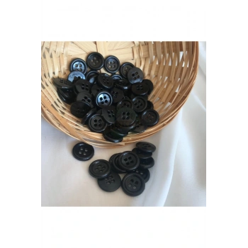 28 Boy 4 Delikli Siyah Pantolon Düğmesi ( 1000 Adet )