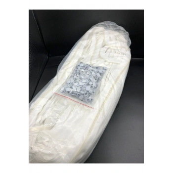 200 Metre Nevresim Fermuarı 200 Adet Başlık Beyaz