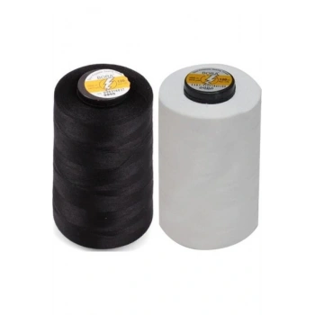 BORA Marka Siyah Ve Beyaz Dikiş Ipliği 5000 Metre - 2 Li Set